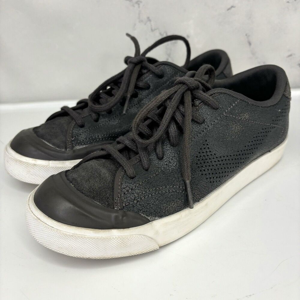 Nike Tennis Shoes Gray Suede Leather Size 7 Retro Y2k Preppy Sparkly Streetwear